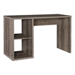 Pemberly Row Contemporary Wood Two Cube Home Office Desk in Gray