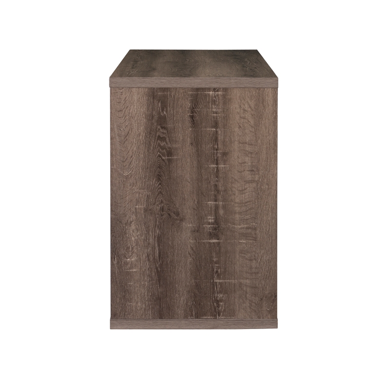 Pemberly Row Contemporary Wood Two Cube Home Office Desk in Gray