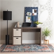 Pemberly Row Contemporary Wood Two Cube Home Office Desk in Gray
