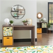 Pemberly Row Contemporary Wood Two Cube Home Office Desk in Gray
