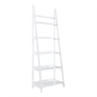 Pemberly Row Modern / Contemporary Wood Five Shelf Bookcase in White