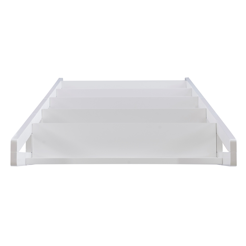 Pemberly Row Modern / Contemporary Wood Five Shelf Bookcase in White