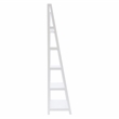 Pemberly Row Modern / Contemporary Wood Five Shelf Bookcase in White