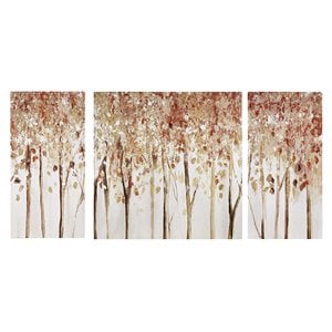 Pemberly Row 3-Piece MDF and Gel Canvas with Knife Pallet Embellishment in Red