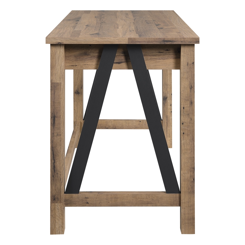 Pemberly Row Writing Desk in Salvage Oak Engineered Wood with Drawer