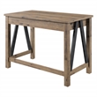 Pemberly Row Writing Desk in Salvage Oak Engineered Wood with Drawer