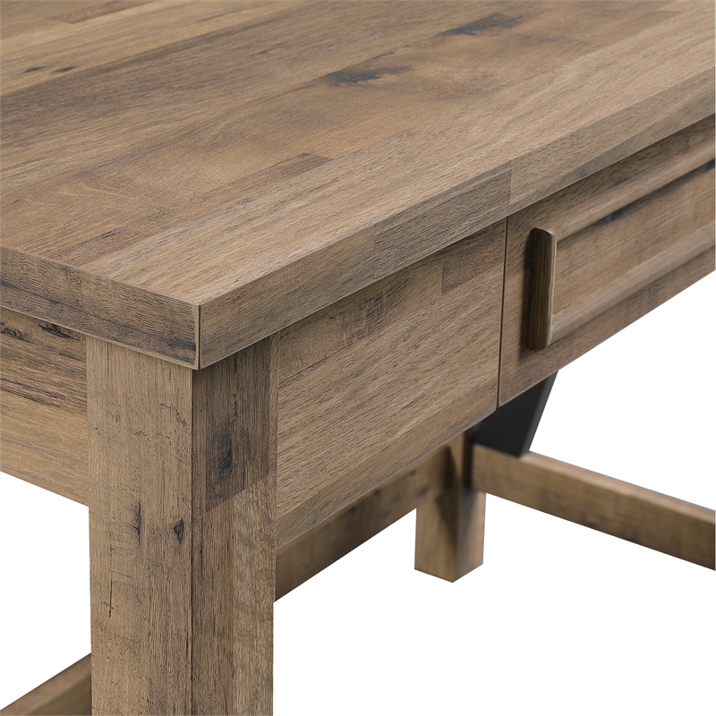 Pemberly Row Writing Desk in Salvage Oak Engineered Wood with Drawer