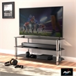 Pemberly Row Steel and Glass TV Stand for up to 55