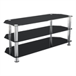 Pemberly Row Steel and Glass TV Stand for up to 55