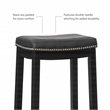 Pemberly Row Three Piece Bar Dining Set Faux Leather Seats in Black Wood