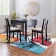 Pemberly Row Contemporary Wood Square Drop Leaf Table in Black