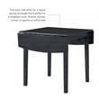 Pemberly Row Contemporary Wood Square Drop Leaf Table in Black