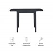 Pemberly Row Contemporary Wood Square Drop Leaf Table in Black