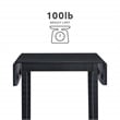 Pemberly Row Contemporary Wood Square Drop Leaf Table in Black