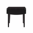 Pemberly Row Contemporary Wood Square Drop Leaf Table in Black