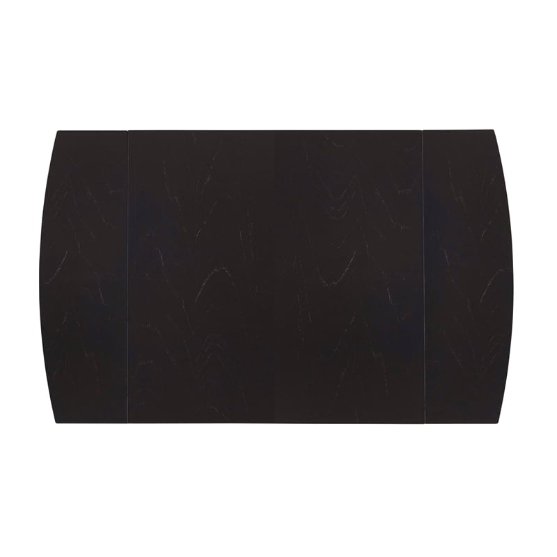 Pemberly Row Contemporary Wood Square Drop Leaf Table in Black