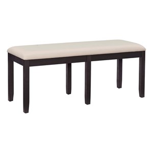 Pemberly Row Modern Wood Backless Bench in Dark Charcoal Gray