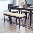 Pemberly Row Modern Wood Backless Bench in Dark Charcoal Gray