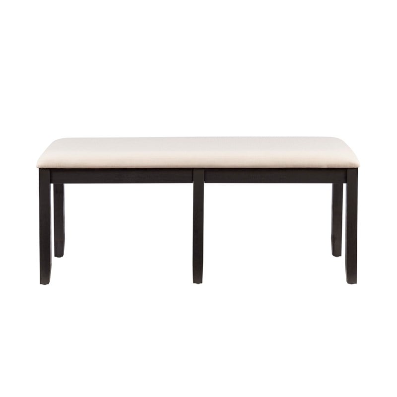 Pemberly Row Modern Wood Backless Bench in Dark Charcoal Gray