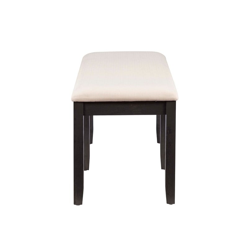 Pemberly Row Modern Wood Backless Bench in Dark Charcoal Gray
