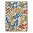 Pemberly Row 12' x 15' Ivory Multicolor Fabric Tropical Area Rug (12' x 15')