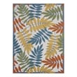 Pemberly Row 8' x 11' Ivory Multicolor Fabric Tropical Area Rug (8' x 11')
