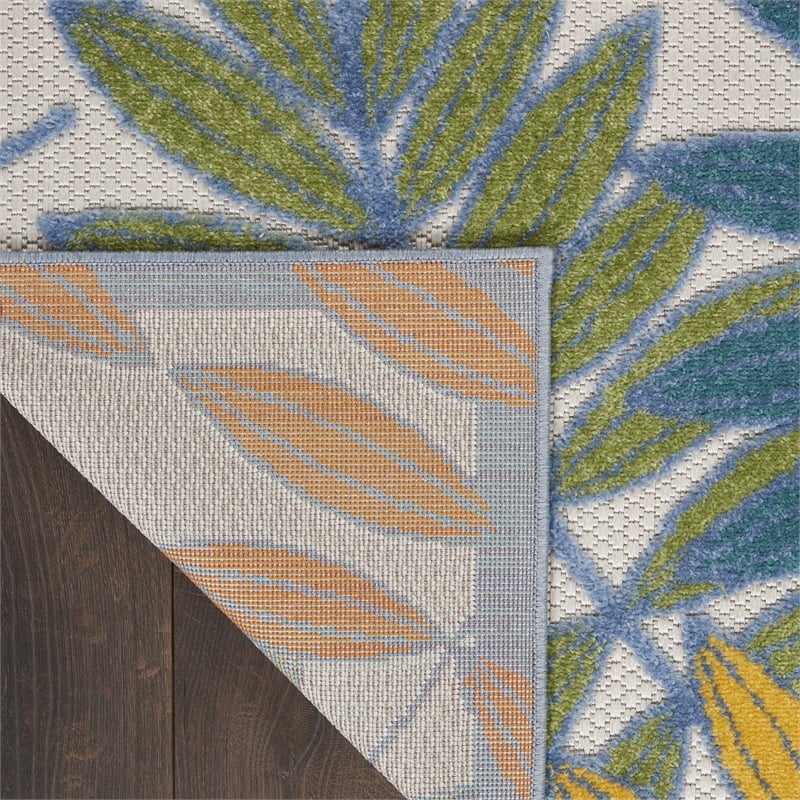 Pemberly Row 8' x 11' Ivory Multicolor Fabric Tropical Area Rug (8' x 11')