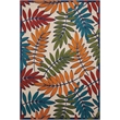 Pemberly Row 5' x 8' Multicolor Fabric Tropical Area Rug (5' x 8')