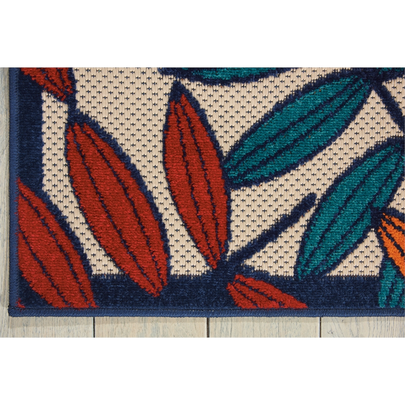 Pemberly Row 5' x 8' Multicolor Fabric Tropical Area Rug (5' x 8')