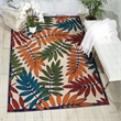 Pemberly Row 5' x 8' Multicolor Fabric Tropical Area Rug (5' x 8')