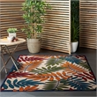 Pemberly Row 5' x 8' Multicolor Fabric Tropical Area Rug (5' x 8')