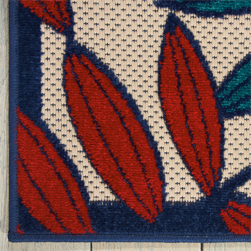 Pemberly Row 8' x 11' Multicolor Fabric Tropical Area Rug (8' x 11')