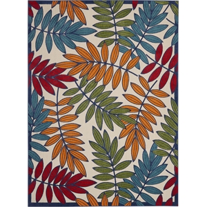 Pemberly Row 8' x 11' Multicolor Fabric Tropical Area Rug (8' x 11')