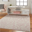 Pemberly Row 5' x 7' White and Pink Fabric Vintage Area Rug (5' x 7')