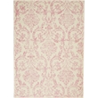 Pemberly Row 5' x 7' White and Pink Fabric Vintage Area Rug (5' x 7')