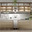 Pemberly Row Stainless Steel 3 cu. ft. Built-In Refrigerator and Beverage Cooler