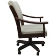Pemberly Row Caster Solid Wood Dining Chair - Ocean Beige Vinyl - Brown Honey
