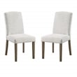 Pemberly Row Dining Chair 2-Pack in Oyster Gray Fabric with Gray Washed Legs