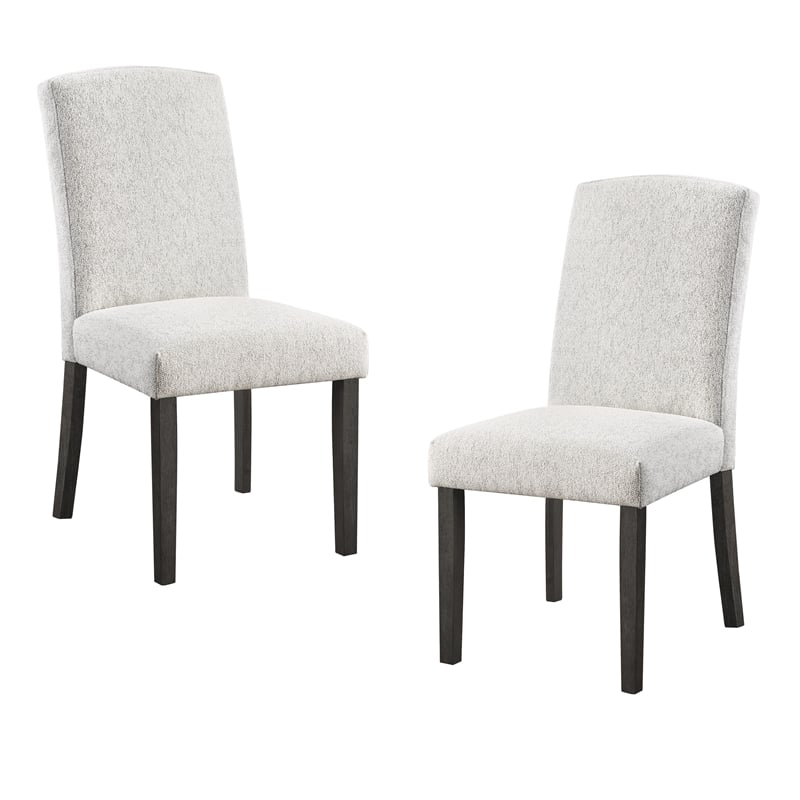 Pemberly Row Dining Chair 2-Pack in Oyster Gray Fabric with Gray Washed Legs