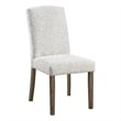 Pemberly Row Dining Chair 2-Pack in Oyster Gray Fabric with Gray Washed Legs