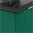 Pemberly Row Modern Wood Wall-Mount Bathroom Vanity in Green/Black