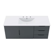 Pemberly Row Modern Wood Single Sink Bathroom Vanity in Gray/White