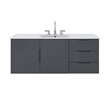 Pemberly Row Modern Wood Single Sink Bathroom Vanity in Gray/White