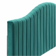 Pemberly Row Channel Tufted Velvet King/California King Headboard in Teal