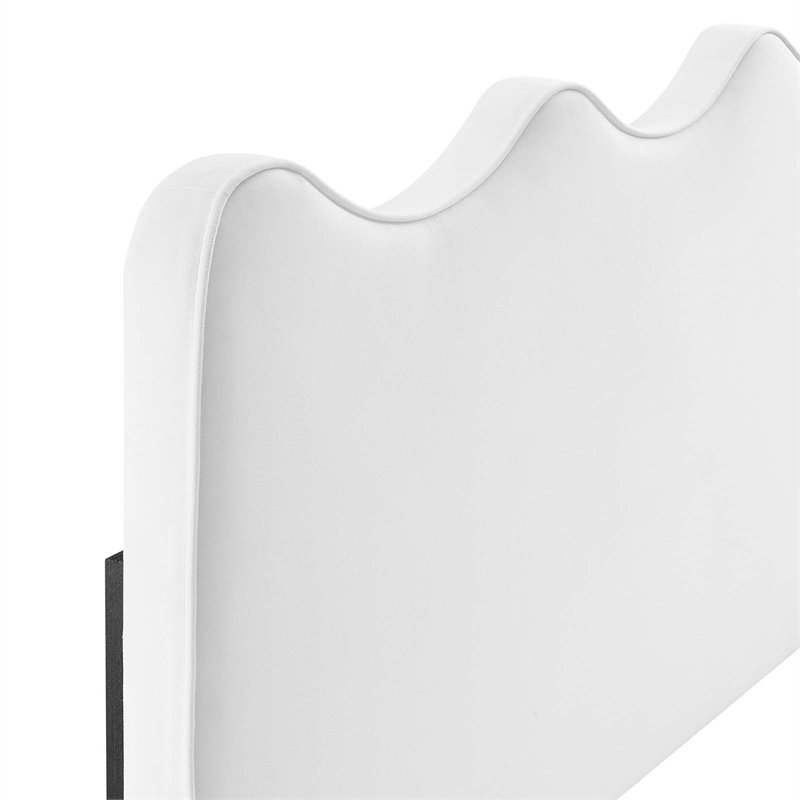 Pemberly Row Modern Performance Velvet Twin Headboard in White