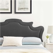 Pemberly Row Performance Velvet King/California King Headboard in Charcoal