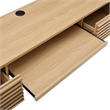 Pemberly Row Wall Mount Particleboard and Wood Office Desk in Oak