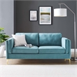 Pemberly Row Performance Velvet Sofa with Metal Leg in Sea Blue