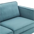 Pemberly Row Performance Velvet Sofa with Metal Leg in Sea Blue