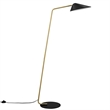 Pemberly Row 1-Light Modern Metal Standing Floor Lamp in Black/Brass